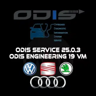 Interface logicielle ODIS Service 25.0.3 affichant un scan de module Audi e-tron.