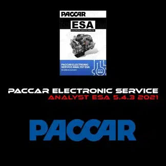 Interface logicielle PACCAR ESA 5.4.3 affichant le diagnostic du tableau de bord.