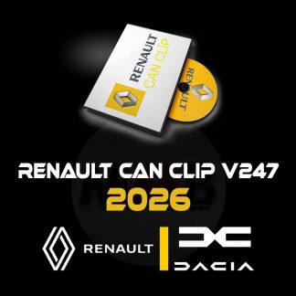 Interface logicielle Renault CAN CLIP v247 affichant le test du réseau multiplexé.