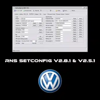 Unité RNS 510 Volkswagen avec logo de démarrage personnalisé.