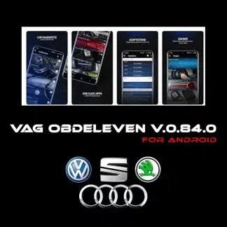 Interface VAG OBDeleven v0.84.0 affichant le menu des applications en un clic sur une Audi A3.