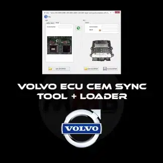 Interface logicielle Volvo ECU CEM Sync Tool affichant l'alignement des fichiers.
