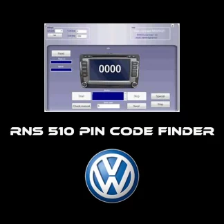 Interface logicielle RNS 510 PIN Code Finder affichant le code extrait.
